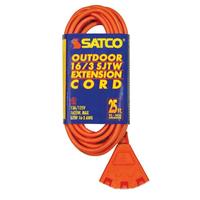 Satco 25' 1625 watt 125 volt 3 Fan Orange Outdoor Extension Cord