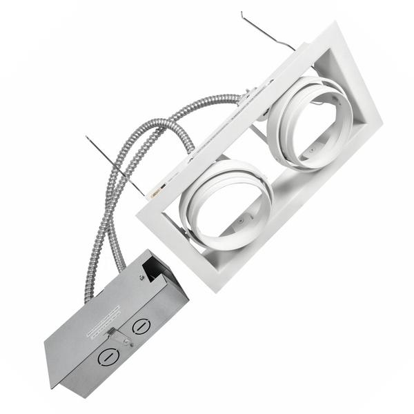 2 Light 56 watt  White Recessed Adjustable Downlight Fixture