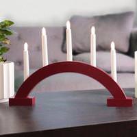 View 18.1" x 14.6" 5 Light Red Battery Operated Abbe LED Swedish Candelabra
