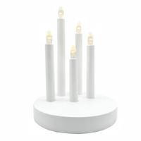 Star Trading 9.5" x 6.9" 5 Light White Battery Operated Doris LED Candle Lamp