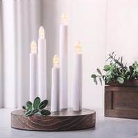 Star Trading 9.5" x 6.9" 5 Light Brown Base Battery Operated Doris LED Candle Lamp