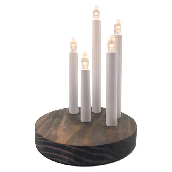 9.5" x 6.9" 5 Light Brown Base Battery Operated Doris LED Candle Lamp