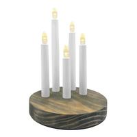 Star Trading 9.5" x 6.9" 5 Light Brown Base Battery Operated Doris LED Candle Lamp