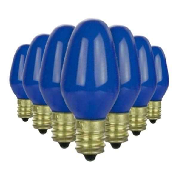 7 watt C7 Blue Candelabra Screw Base Incandescent Light Bulb (12 Pack)