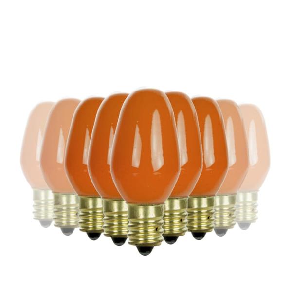7 watt C7 Orange Candelabra Screw Base Incandescent Light Bulb (12 Pack)