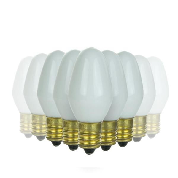 7 watt C7 White Candelabra Screw Base Incandescent Light Bulb (12 Pack)