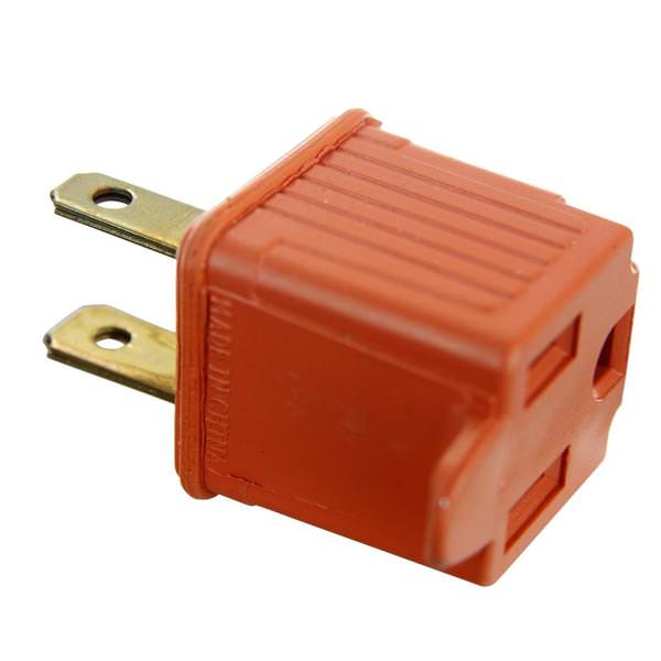 Orange Grounding Outlet Adapter (100 Pack) 