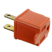 Sunlite Orange Grounding Outlet Adapter (100 Pack) 