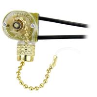 Sunlite 125/250 volt Brass Pull Chain Switch (25 Pack)