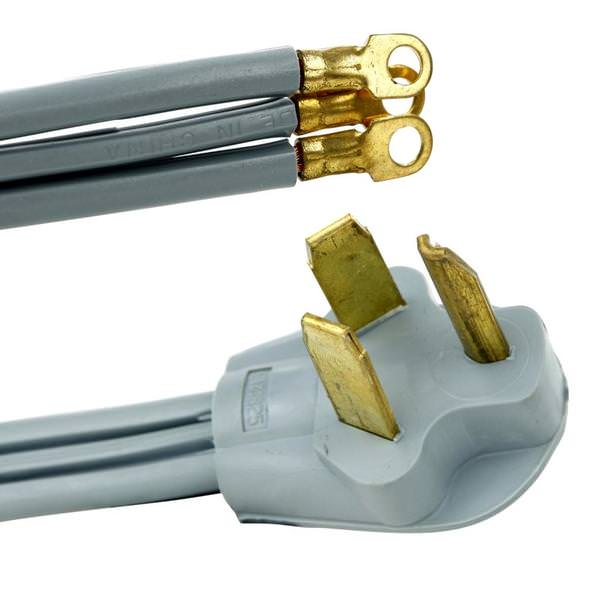 4' 3 Prong Gray Dryer Cord