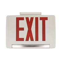 Sunlite 120/277 volt White Panel / Red Letters LED Exit/Emergency Combo Light