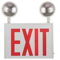 Sunlite 2 Light 4.5 watt 120/277 volt White Panel / Red Letters Exit/Emergency Combo Light