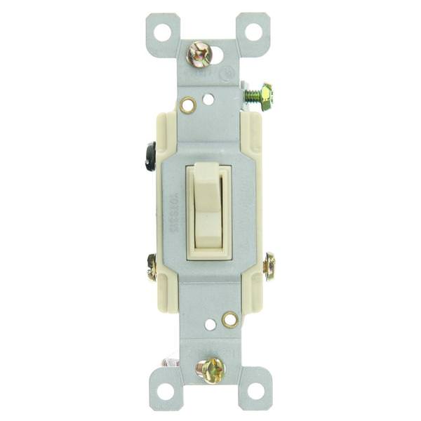 3-Way On/Off Ivory Toggle Light Switch