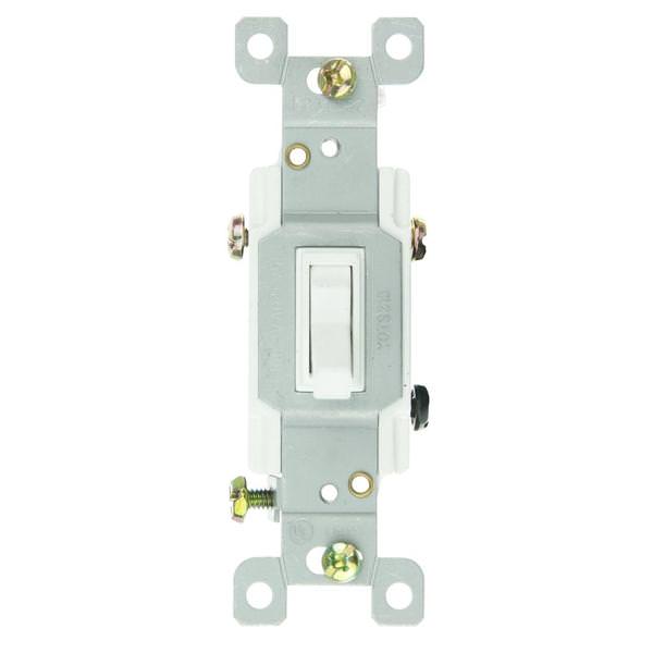 Grounded 3-Way On / Off Rocker Toggle White Light Switch