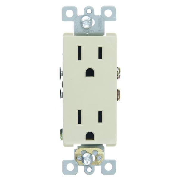 Ivory Decorative Duplex Outlet Receptacle