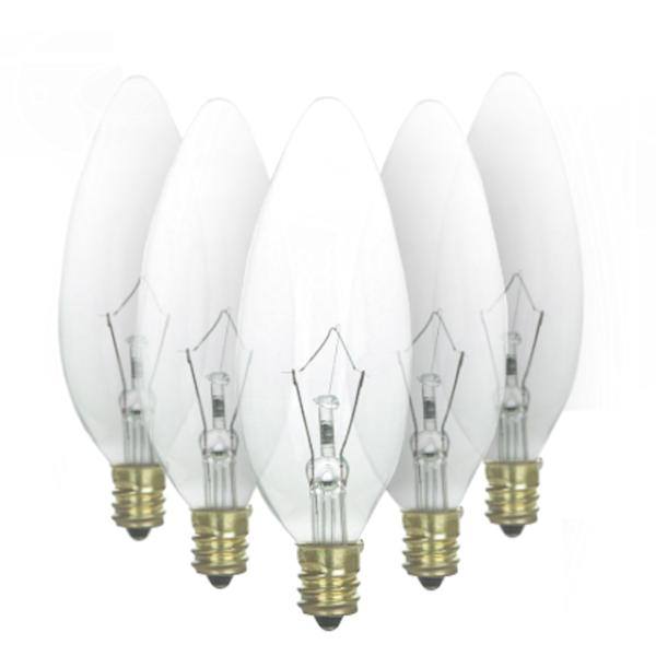 25 watt 120 volt B10 European Screw Base 2600K Warm White Incandescent Light Bulb (25 Pack)