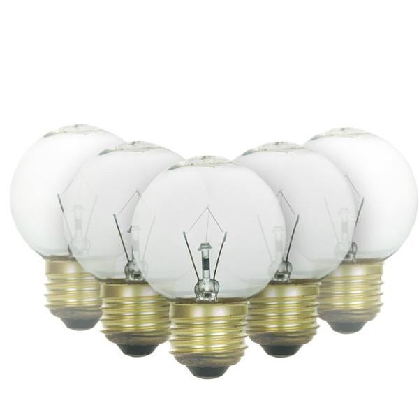 25 watt 120 volt G16 Medium Screw Base 2600K Warm White incandescent Light Bulb (12 Pack)