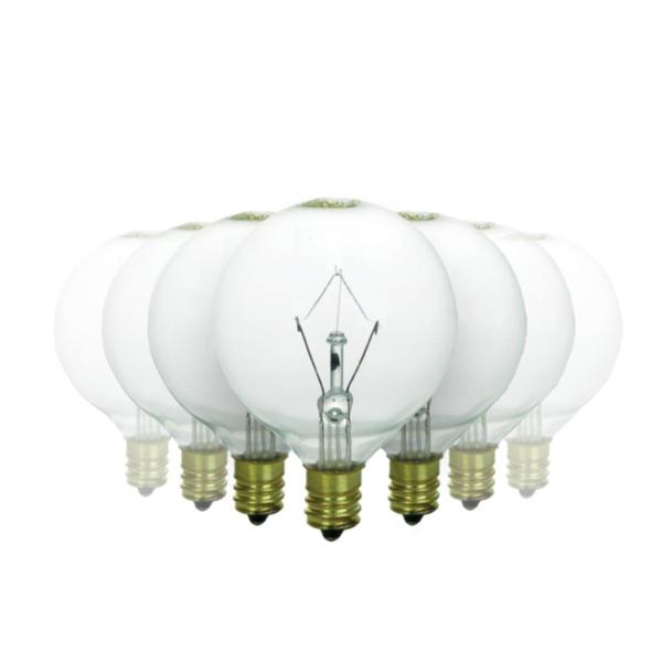 15 watt 120 volt G16.5 Candelabra Screw (E12) Base 2600K Warm White Incandescent Light Bulb (12 Pack)