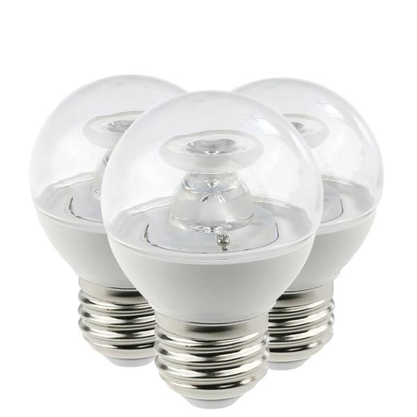 5 watt 120 volt G16 Medium Screw Base 2700K Warm White Clear LED Light Bulb (3 Pack)