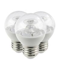 Sunlite 5 watt 120 volt G16 Medium Screw Base 2700K Warm White Clear LED Light Bulb (3 Pack)
