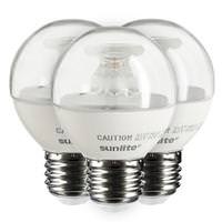 Sunlite 7 watt 120 volt G16 Medium Screw 2700K Warm White Dimmable LED (3 Pack)