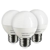 Sunlite 7 watt 120v volt G16 Medium Screw Base 2700 Warm White LED Light Bulb (3 Pack)