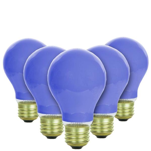 60 watt 120 volt A19 Medium Screw Base Blue Incandescent Bulb (Pack)
