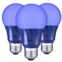 Sunlite 3 watt 120 volt  A19 Medium Screw Base Blue LED Light Bulb (3 pack)