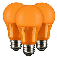 Sunlite 3 watt 120 volt  A19 Medium Screw Base Orange LED Light Bulb (3 pack)