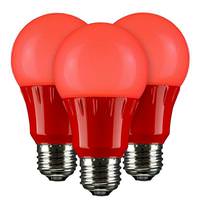 Sunlite 3 watt 120 volt  A19 Medium Screw Base Red LED Light Bulb (3 pack)