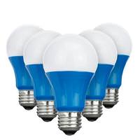 Sunlite 3 watt 120 volt A19 Medium Screw Base Blue LED Light bulb (6 Pack)