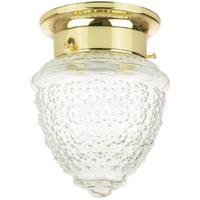 Sunlite 1 Light 18 watt 120 volt Polished Brass Textured Glass 2700K Warm White Pineapple Style Fixture
