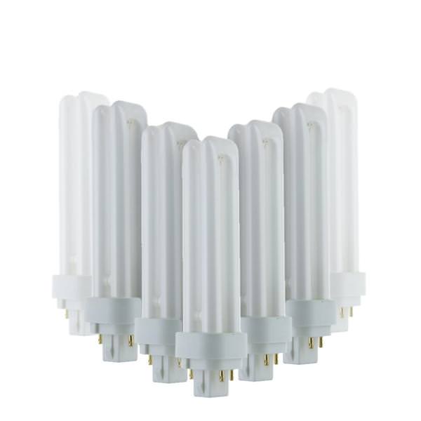 13 watt 120 volt PLD 4-Pin Base 3500K Neutral White Twin Tube Fluorescent Bulb (10 Pack)
