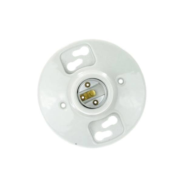 White Medium Screw Base Porcelain Lamp Holder (6 Pack)