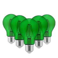 View 4.5 watt 120 volt A19 Medium Screw Base Green LED Light Bulb (6 Pack)