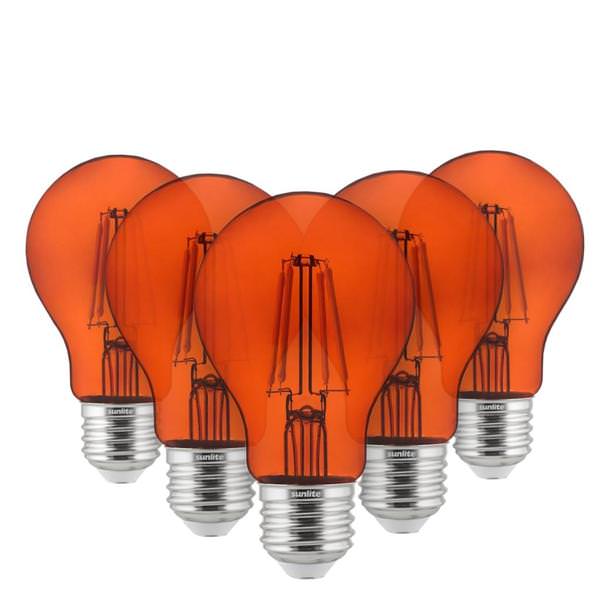 4.5 watt 120 volt A19 Medium Screw Base Orange LED Light Bulb (6 Pack)