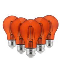 Sunlite 4.5 watt 120 volt A19 Medium Screw Base Orange LED Light Bulb (6 Pack)