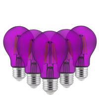 View 4.5 watt 120 volt A19 Medium Screw Base Purple LED Light Bulb (6 Pack)
