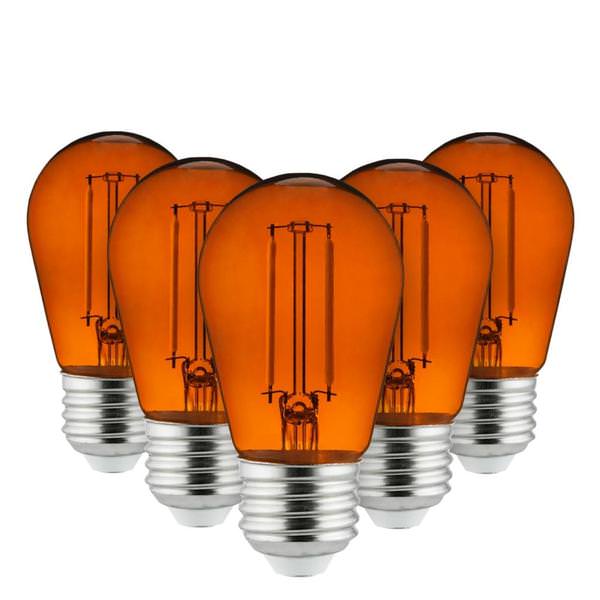 2 watt 120 volt S14 Medium Screw Base Orange Incandescent Light Bulb (6 Pack)