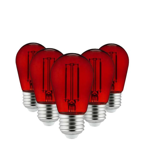 2 watt 120 volt S14 Medium Screw Base Red Incandescent Light Bulb (6 Pack)
