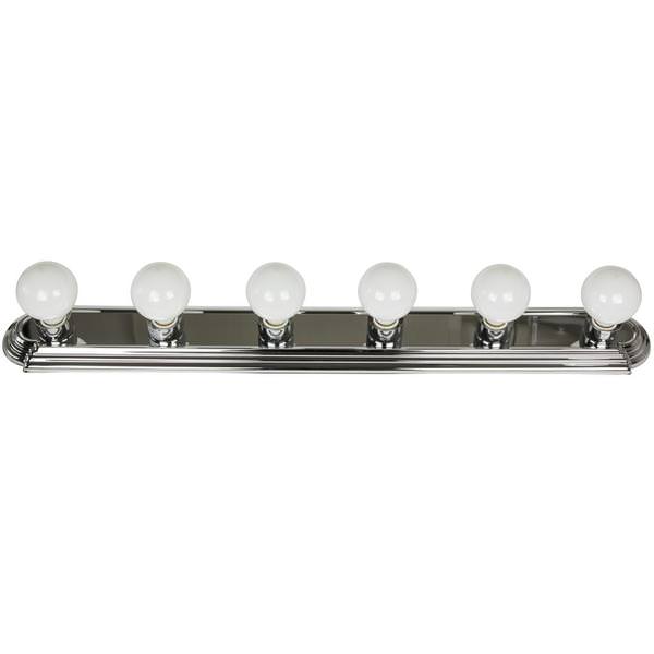 36" 6 Light Brushed Nickel Rectangular Indoor Vanity Light Fixture