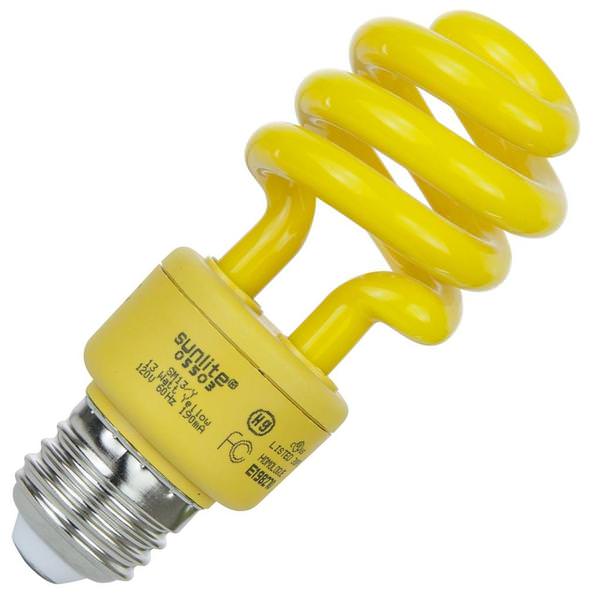 13 watt T3 Medium Screw Base Yellow CFL