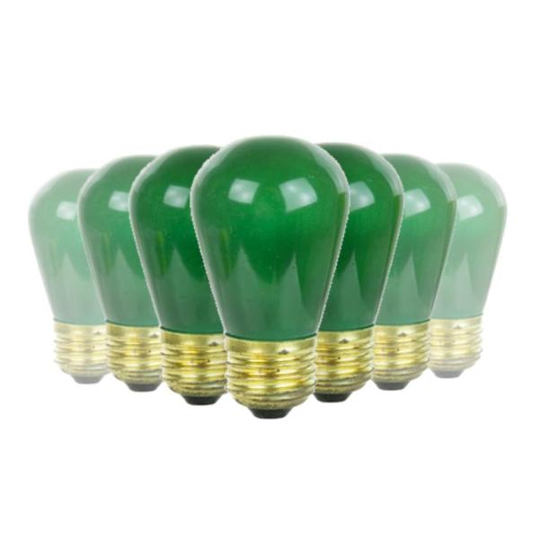 11 watt S14 Medium Screw Base Green Incandescent Light Bulb (12 Pack)