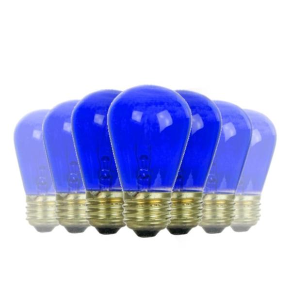 11 watt S14 Medium Screw Base Blue Incandescent Light Bulb (12 Pack)