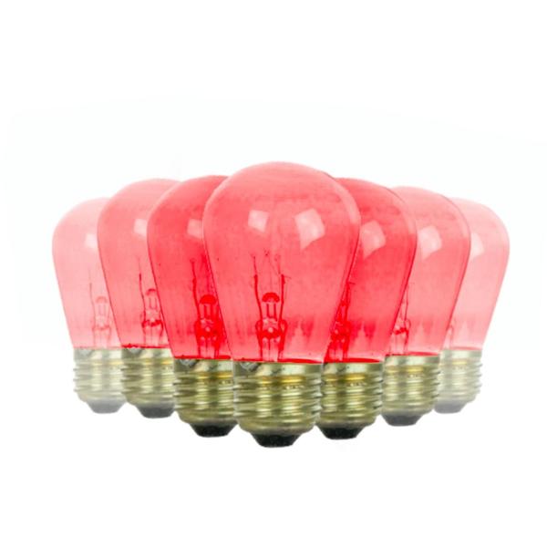 11 watt S14 Medium Screw Base Red Incandescent Light Bulb (12 Pack)