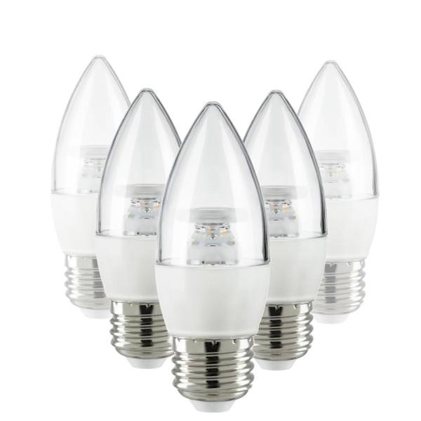 7 watt 120 volt B13 Medium Screw Base 4000K Cool White Clear LED Light Bulb (6 Pack)