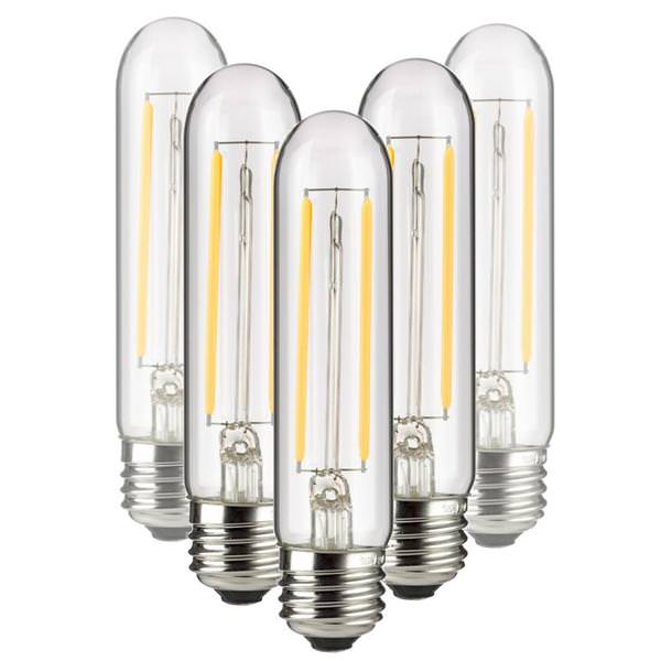 2 watt 120 volt T10 Medium Screw Base 4000K Cool White Clear LED Light Bulb (6 Pack)