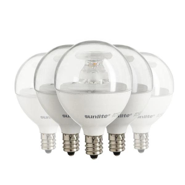 5 watt 120 volt G16.5 Candelabra Screw Base 4000K Cool White Clear LED Light Bulb (6 Pack)