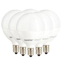 Sunlite 5 watt 120 volt G16.5 Candelabra Screw Base 4000K Cool White LED Light Bulb (6 Pack)