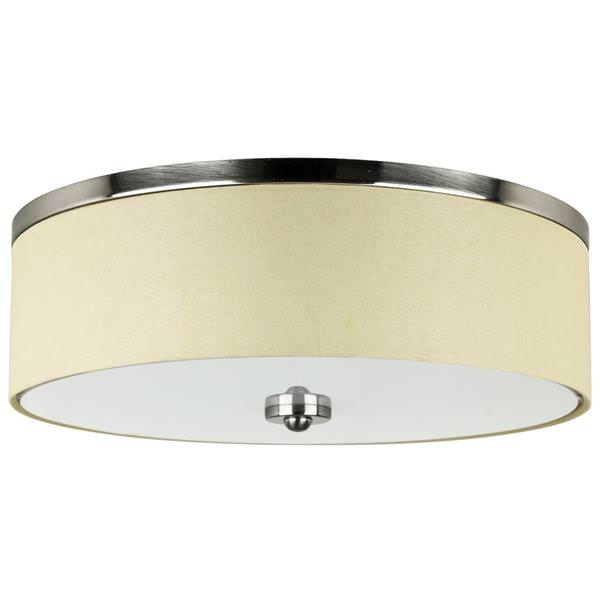 17.5 30 watt 120 volt CCT Selectable Brushed Nickel LED Fabric Drum Ceiling Fixture